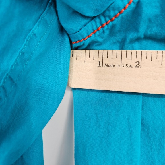 Ariat Snap Shirt Womens XXL Long Sleeve Western Teal Embroidered Rodeo - Picture 5 of 10